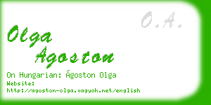 olga agoston business card